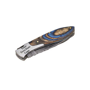 Navaja de Bolsillo Compacta de Acero de Damasco con Diseño Ligero y Acabado Pulido, Navaja Plegable de Damasco Premium - Product Image 5