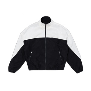 Veste coupe-vent légère de sport à col montant et fermeture éclair, 100 % polyester, logo personnalisé OEM pour hommes - Product Image 1