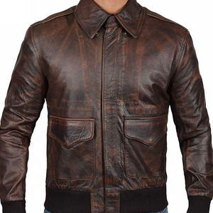 Chaqueta de Cuero de Moda Personalizada de Primera Calidad, Chaqueta de Cuero Genuino Hecha a Mano para Hombre, Color Marrón Oscuro Encerado - Product Image 5