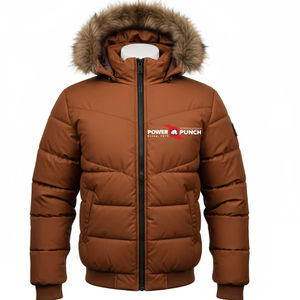 Chaqueta acolchada de invierno para hombre con cremallera, impermeable, transpirable, a prueba de viento y logotipo frontal, estilo informal, suministro ODM para exteriores - Product Image 1