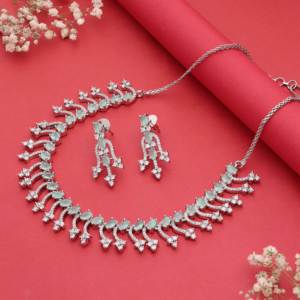 Delicado collar AD de plata con perla elegante cobre latón plateado joyería regalo para mujer - Product Image 2