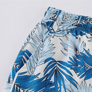 Nuevos pantalones cortos deportivos con cintura elástica 70% algodón 30% poliéster reciclado corto de verano con patrón decorado en el RRI-MS-22 - Product Image 4