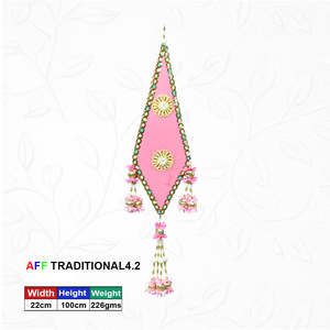 Artificial Traditional Velvet Diamond Pink Hanging - Product Image 1
