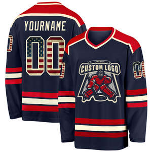 Premium Men's Ice Hockey Jersey <b>Athletic</b> Teamwear Player Name Number Breathable Mesh Polyester Private Label Custom Uniform - Product Image 1