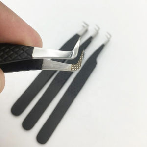 Pince à épiler à pointe de fibre pince à épiler à éventail de volume pince à épiler à pointe de fibre pince à épiler à extension de cils personnalisée logo de marque privée personnalisé - Product Image 1