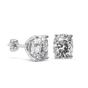 Boucles d'oreilles en diamant taille coussin de 1,50 ct, or blanc 14 carats (H SI1-SI2) - Product Image 2