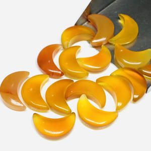 Piedra Preciosa de Cornalina 100% Natural Tallada en Forma de Luna, Facetada, para Joyería, Venta al Por Mayor, OEM, Ojo de Gato - Product Image 3