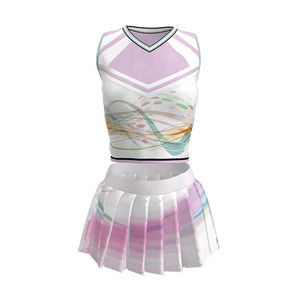 Uniforme de cheerleading pour femmes de haute qualité, séchage rapide, léger, couleur unie, costumes de cheerleading pour adultes - Product Image 6