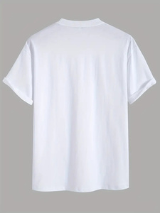 Nouveau style de t-shirt court pour hommes personnalisé 100% coton bonne qualité coupe ample 260 grammes tissu poids ligne conception - Product Image 3