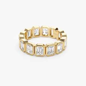 ชุดตัวเรือนตัดสีมรกตสายคาดแต่งงานประดับเพชรสำหรับผู้หญิงทองคำ3.50กะรัต14K สำหรับผู้หญิง - Product Image 4