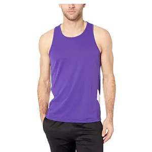 Tank Top Gym pria, singlet pakaian olahraga binaraga kebugaran mode kustom katun/spandeks untuk pria