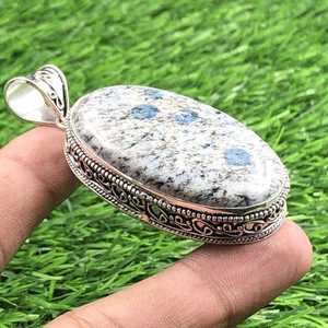 Colgante Vintage K2 de Jaspe, Gema en Plata de Ley 925 Chapada en Oro, Joyería Hecha a Mano, Regalo Elegante para Mujeres y Niños - Product Image 5