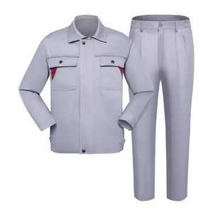 Vente en gros de vêtements de sécurité avec logo personnalisé Ensemble de sécurité haute visibilité 2 pièces pantalon polo à manches longues pour les travailleurs industriels - Product Image 3