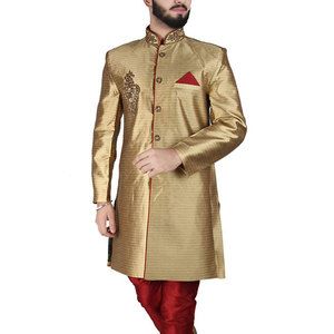 Seda tradicional de todos los tamaños, boda, Kurta, para novio, diseñador, Sherwani, venta al por mayor - Product Image 5