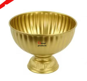 glossy look <b>golden</b> finished metal stainless steel serving bowl with stand for hotel restaurant and <b>bar</b> - Product Image 1