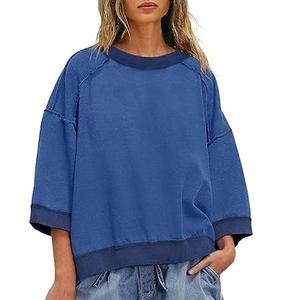 Sudaderas gruesas con hombros caídos para mujer, sudaderas de algodón 100% transpirables personalizadas de alta calidad, ropa Vintage de invierno - Product Image 5