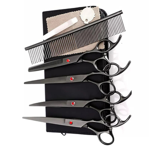 Juego de Tijeras de Peluquería para Perros/Gatos/Caballos de Alta Calidad, 440C, Negras, Dientes de 1 Pulgada, Reutilizables, Ecológicas, Instrumento Veterinario - Product Image 4