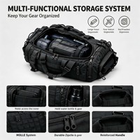 Sac de voyage tactique 60L en Oxford 600D grande capacité, sac de sport MOLLE étanche pour activités de plein air, sac à bandoulière OEM