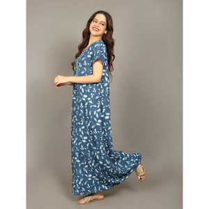 Chemise de nuit longue Evolve pour femme en rayonne Liva, avec poches, super douce et confortable, en popeline tissée, boutonnée, avec cordon de serrage, à manches courtes - Product Image 5