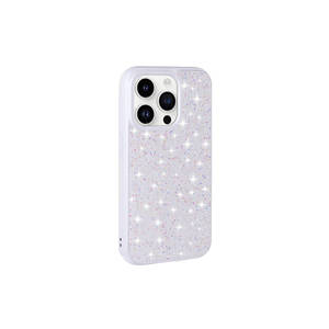 Étui de téléphone de luxe avec design en diamants et strass pour iPhone 14 Pro Max, coque blanche premium Netzy, coques arrière pour téléphone portable, style INS - Product Image 1