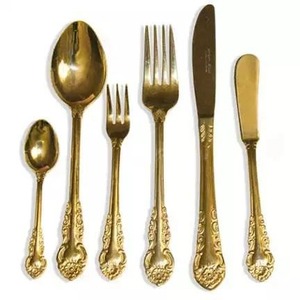 Utensilios de cocina de diseño Premium, juegos de cubiertos, nuevo modelo, cuchara de Metal de latón, cuchillo, tenedor y cuchara, juego de cubiertos - Product Image 3