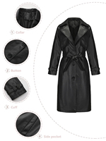 Nouveautés 2026 : Manteau Trench d'Hiver pour Femme, Emballage Personnalisé, Style Hip-Hop en Similicuir Tressé, Chaud et Doux en Polyester