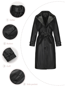 Nouveautés 2026 : Manteau Trench d'Hiver pour Femme, Emballage Personnalisé, Style Hip-Hop en Similicuir Tressé, Chaud et Doux en Polyester - Product Image 5