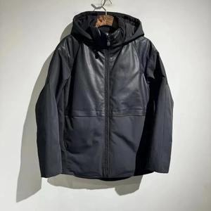Nouveau cuir de vachette Patchwork lâche à capuche vers le bas manteau veste pour hommes léger rembourré vestes hommes hivers vers le bas - Product Image 6