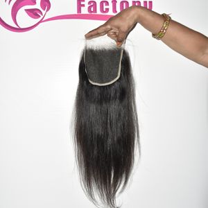 Prix de gros, extensions de cheveux humains vierges indiens Remy, lisses, avec fermeture HD, de 10 à 22 pouces, tirage unique, non traités, à vendre - Product Image 2