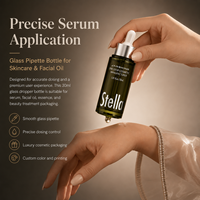 Flacon compte-gouttes en verre vert brillant 30 ml pour sérum botanique – Idéal pour les marques de cosmétiques bio et de beauté épurée, avec option de marque privée
