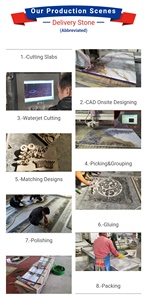 Deliverystone waterjet Inlay หินอ่อนดอกไม้เหรียญออกแบบโซลูชั่นสำหรับพื้น - Product Image 5