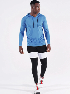 OEM Custom Fitness Activewear Apparel Slim Fit Gym Wear With Hood For Sports Workout High Performance <b>Men</b> Compression <b>Hoodies</b> - Product Image 2