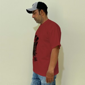 T-shirt pour homme, imprimé numérique sur le devant, style hip-hop, coton bambou, coupe ample, col rond, fitness, séchage rapide - Product Image 5