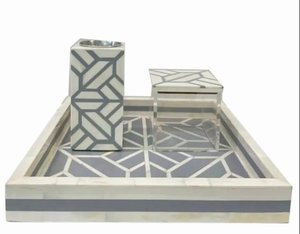 Bandeja de incrustaciones de madera de alta calidad superventas con diseño islámico árabe y Perla madre para Ramadán - Product Image 2