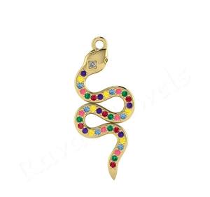 Colgante de Serpiente Plateada de 33x15mm de Buena Calidad, Joyería de Circonio con Forma de Animal para Mujer, Colgantes Modernos, Calidad de Exportación - Product Image 1