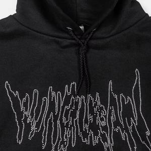 Sweat à capuche personnalisé avec strass, streetwear, nouveau design, coton mélangé, prix bas, fermeture éclair intégrale, sweat à capuche pour homme avec strass - Product Image 4