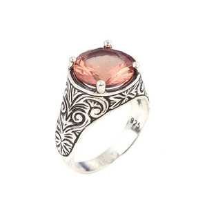 <b>Men's</b> Trendy Fashion <b>Rings</b> Silver <b>Ring</b> with Zultanite Stone Rose Gold & Rhodium Plated Stylish Inlay Design Gift - Product Image 1