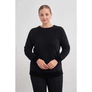 เสื้อคลุมไหมพรมสีดำแบบเรียบง่าย - Product Image 5