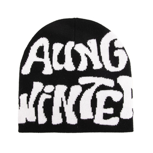 Gorro de punto tejido Jacquard estampado con diseño personalizado, gorro reversible Skully para hombres y mujeres, gorros de calavera de algodón de invierno - Product Image 4