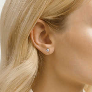 Pendientes de Plata 925 con Corte Redondo, Piedras con Aspecto de Diamante Moissanita, Joyería Clásica y Minimalista para Mujer, Uso Diario y para Fiestas - Product Image 6