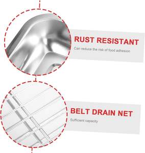 2 Sets Stainless Steel <b>Drain</b> Pan Food Serving Tray Snack Tray Stainless Steel Containers Snack Containers Fruit Trays Fruit Cont - Product Image 3