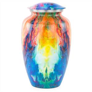 Urnes funéraires décoratives pour cendres humaines incinérées stockage de restes beau motif conception pot funéraire pour la perte d'animaux humains adultes - Product Image 1