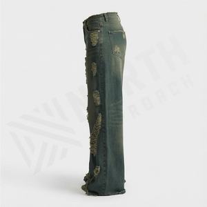 Autumn <b>Women's</b> Retro Washed Curved Denim Trousers High Straight Loose Casual <b>Baggy</b> Pants Hip Hop Vintage Customized Color <b>Jeans</b> - Product Image 3