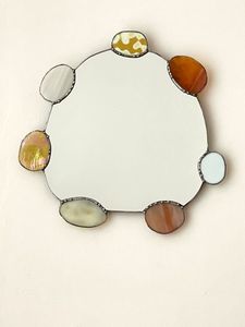 Miroir à cadre en bois avec résine et émail Miroir mural décoratif pour salon chambre et hall Miroir en émail en résine de haute qualité - Product Image 4