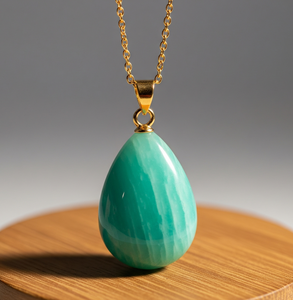 Chaîne délicate en argent Sterling 925 tenue quotidienne bohème naturel Amazonite goutte forme ronde pendentif lunette réglage cristal de guérison - Product Image 5