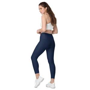 Shorts de sport pour femmes, taille haute, taille croisée en V, grande taille, séchage rapide, spandex, leggings de yoga pour la salle de sport, avec poche - Product Image 6