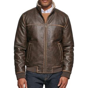 Nouveau solide fermeture éclair manteaux courts vestes col rabattu mode vestes en cuir Pu vêtements pour hommes veste de bureau pour hommes - Product Image 1