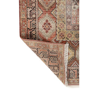 Alfombra de Lana Anudada a Mano Someplace in Time, Diseño de Medallón Rojo y Naranja, Enm-7006, para Uso Doméstico - Product Image 5