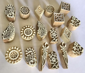 Blocs d'impression indiens sculptés à la main, tampons en bois de sheesham pour tissus et artisanat à domicile au meilleur prix - Product Image 3