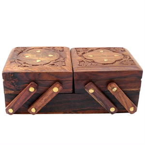 กล่องไม้ที่เป็นมิตรกับสิ่งแวดล้อมของ ilahi สำหรับเก็บของขวัญและเครื่องประดับด้วยการแกะสลักมือ3D-การตกแต่งภายในที่อ่อนนุ่มสำหรับสินค้าที่ละเอียดอ่อน - Product Image 5